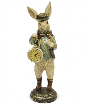 Figurine of a rabbit with a watch